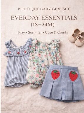 Baby Girl Boutique Outfit Bundle  Romper Skirt Floral Everyday Janie & Jack